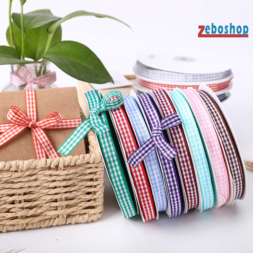 1 Cuộn Dây Ruy Băng Kẻ Sọc Caro Thắt Nơ Dễ Phối Đồ Trang Trí Hộp Quà Cho Bữa Tiệc DIY