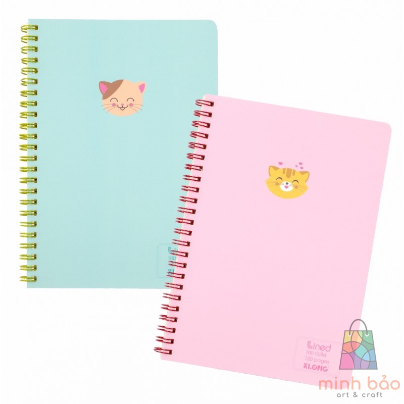 SỔ LÒ XO KÉP KLONG CARO/LINED A5 120 TRANG