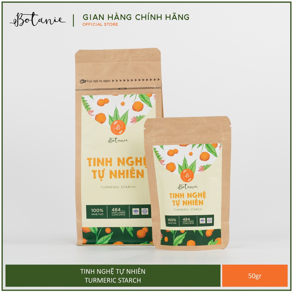 [50GRAM] Tinh Bột Nghệ Tự Nhiên Botannie - 100% tinh nghệ tự nhiên - Có thể dùng đắp mặt nạ