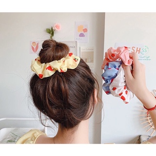 Combo 4 dây thun cột tóc, dây buộc tóc, vòng cột tóc dâu tây