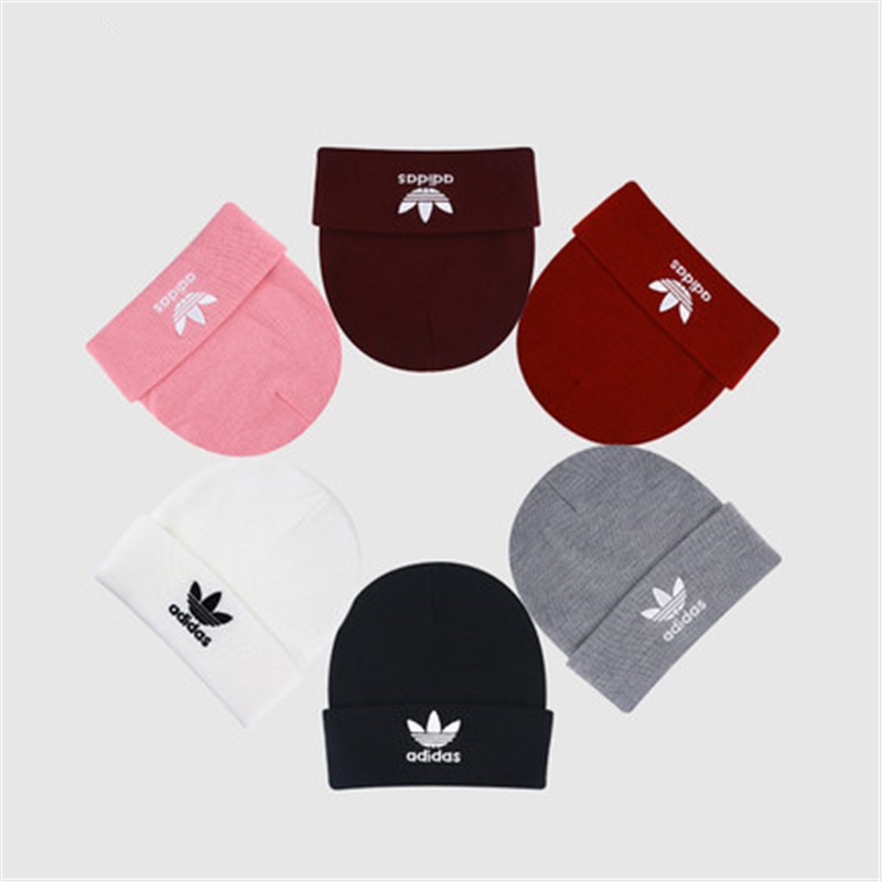 Mũ len beanie thêu logo Adidas phong cách hip hop thời trang thu đông cho nam và nữ