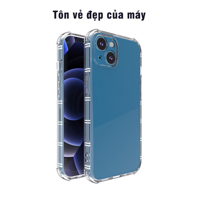 Ốp chống sốc iphone viền vuông bảo vệ camera trong suốt cho iphone 13 pro max 11 12 promax mini 6 6s 7 8 plus x xr xs