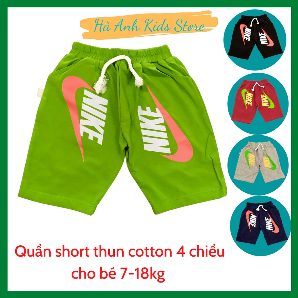 Quần short bé trai - Quần thun họa tiết thể thao cho bé quần cotton cho bé 7-18kg