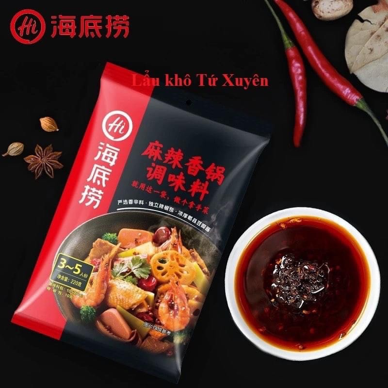 Gói gia vị nấu lẩu Haidilao tại nhà  . Nước Lẩu Đóng Gói Haidilao 210gram - nhiều vị để lựa chọn .