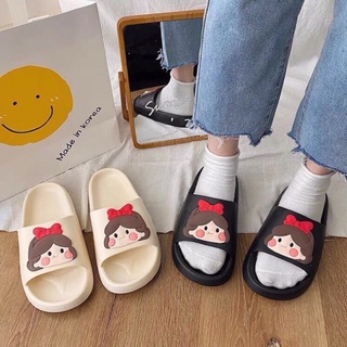 dép bánh mỳ cô gái nơ đỏ-dép bánh mỳ đúc nguyên khối