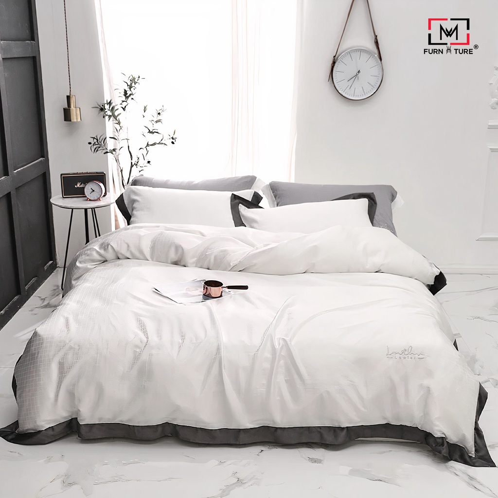 Bộ Chăn Drap Tencel 80s cao cấp thương hiệu MW FURNITURE - Nội thất phòng ngủ