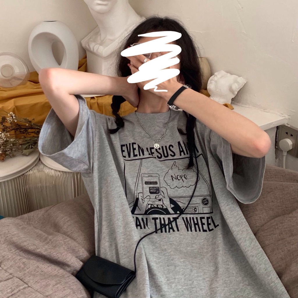 AMOI Áo Thun Tay Ngắn Dáng Rộng Phong Cách Thời Trang Hàn Quốc 2022