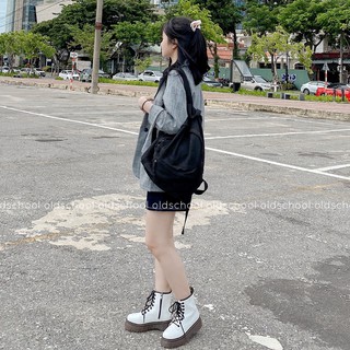 ÁO BLAZER KẺ TRẮNG ĐEN TÚI NẮP (ảnh thật/sẵn/cóvideo)