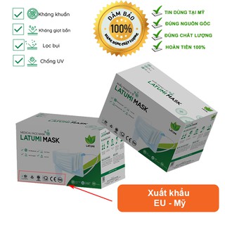  Khẩu Trang Y tế ⚜️LATUMI⚜️ Khẩu Trang 50 Chiếc Dày Dặn Kháng Khuẩn 99%