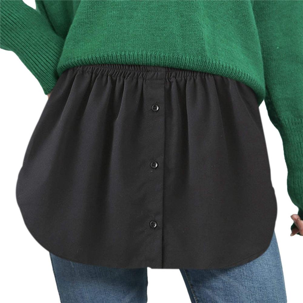 YVE Chân Váy Mini Giả Hai Lớp Màu Trắng Đen Thời Trang Cho Nữ