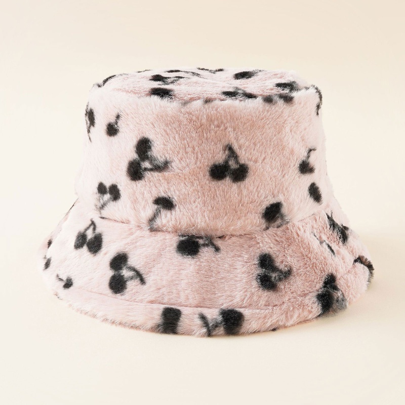 Nón Tai Bèo Họa Tiết Cherry Xinh Xắn Dễ Phối Đồ Thời Trang Mùa Đông