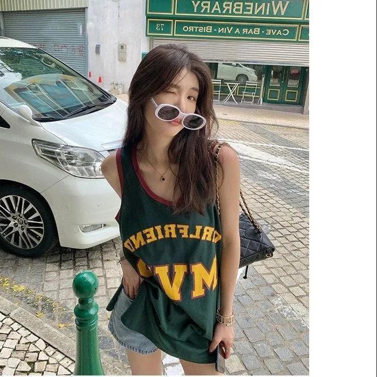 Áo Thun Bóng Rổ Không Tay Dáng Rộng Phong Cách Hàn Quốc Thời Trang Mùa Hè Cho Nữ | BigBuy360 - bigbuy360.vn