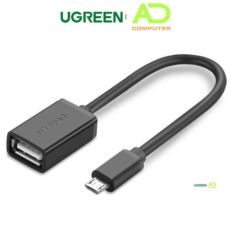 Dây Micro USB 2.0 OTG dạng tròn + dạng dẹt dài 10-12cm UGREEN US133 - Hàng phân phối chính hãng - Bảo hành 18 tháng