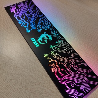 Tấm che nguồn PC Led RGB 5v ARGB logo MSI, đồng bộ màu Hub Coolmoon, hình mạch điện vô cực