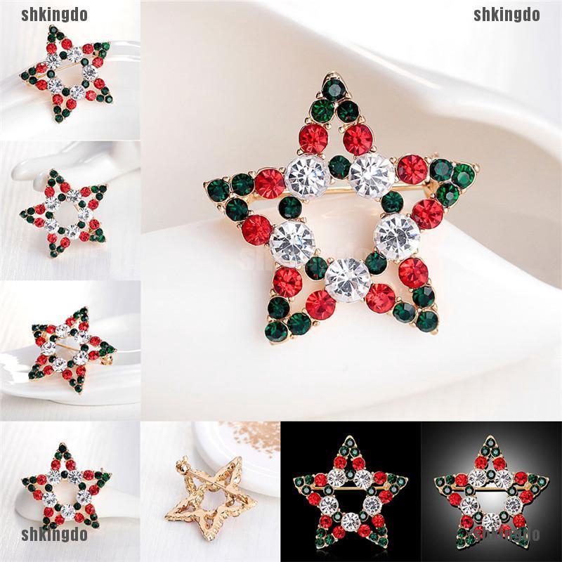 THINH Huy Hiệu Cài Áo Hình Người Tuyết Đính Đá Pha Lê Thời Trang