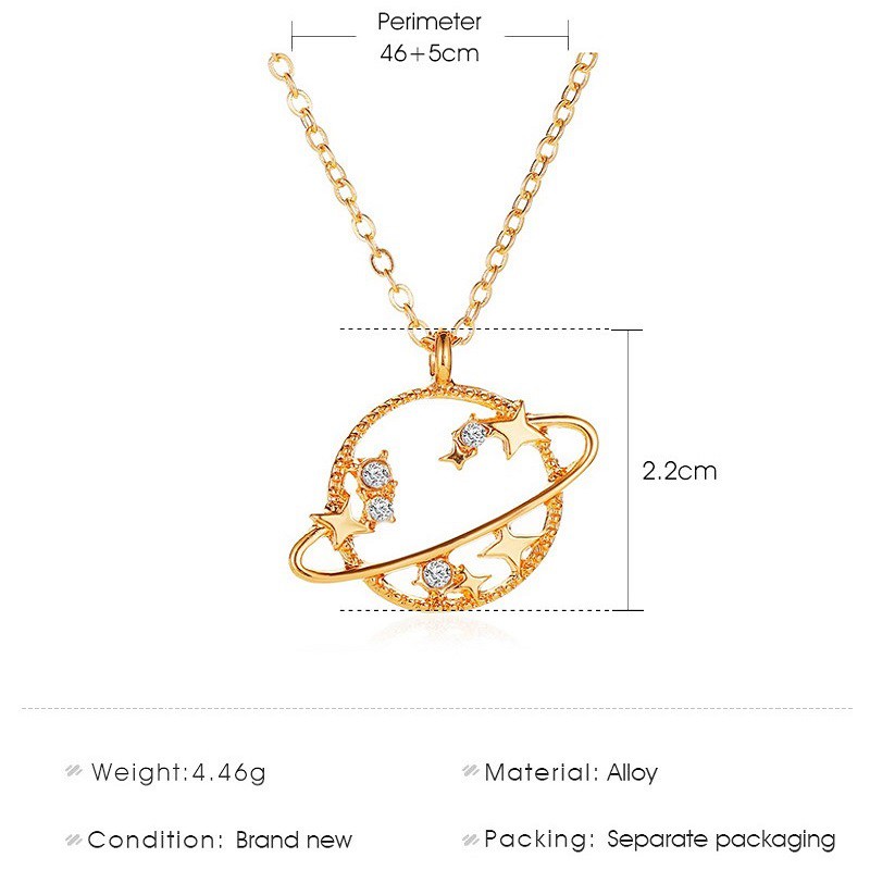 Dây Chuyền Hợp Kim Mặt Hành Tinh Rỗng Kiểu Hàn Quốc Xinh Xắn