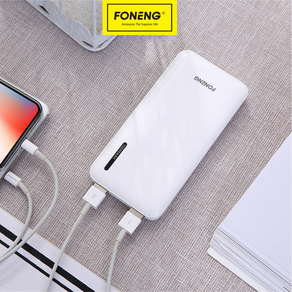 Pin Sạc Dự Phòng P100, 2 Cổng USB Tiện Lợi, Cao Cấp, Chính Hãng, Dung Lượng Thật 10.000 mAh