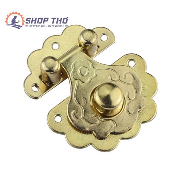 Khóa hộp in hoa mầu vàng S40 KT 36x40mm (4 cái)