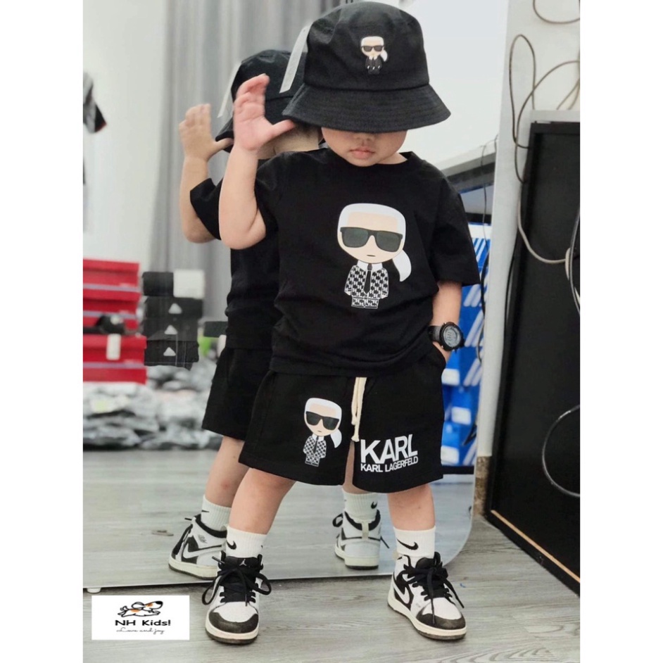 Bộ COTTON cho bé bộ thun cho bé hình KARL chất COTTON 100% (KÈM MŨ) MSP 1245