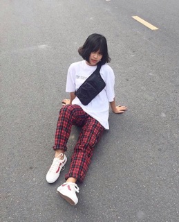 Plaid pants - Quần caro - Đỏ đen