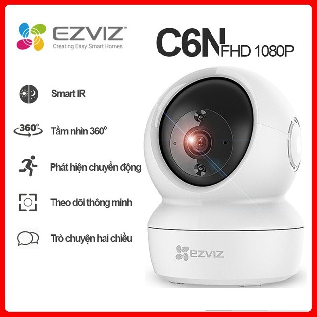 Camera IP Xoay 360 EZVIZ C6N (Kèm Thẻ Nhớ 32Gb + Chân Đế) 2.0 FullHD 1080P Đàm Thoại 2 Chiều - Chính Hãng | BigBuy360 - bigbuy360.vn