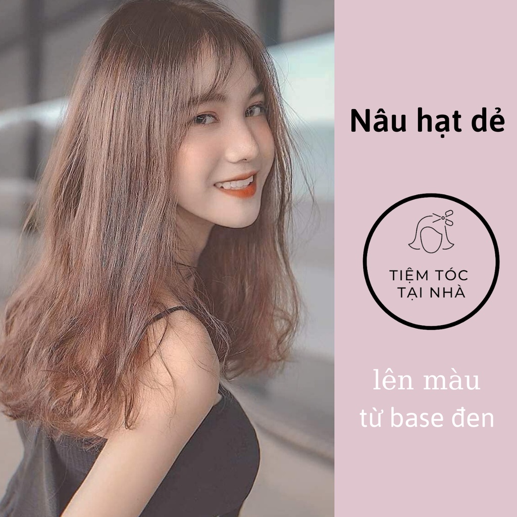 Thuốc Nhuộm Tóc Nâu Hạt Dẻ tặng kèm oxy trợ nhuộm và gang tay