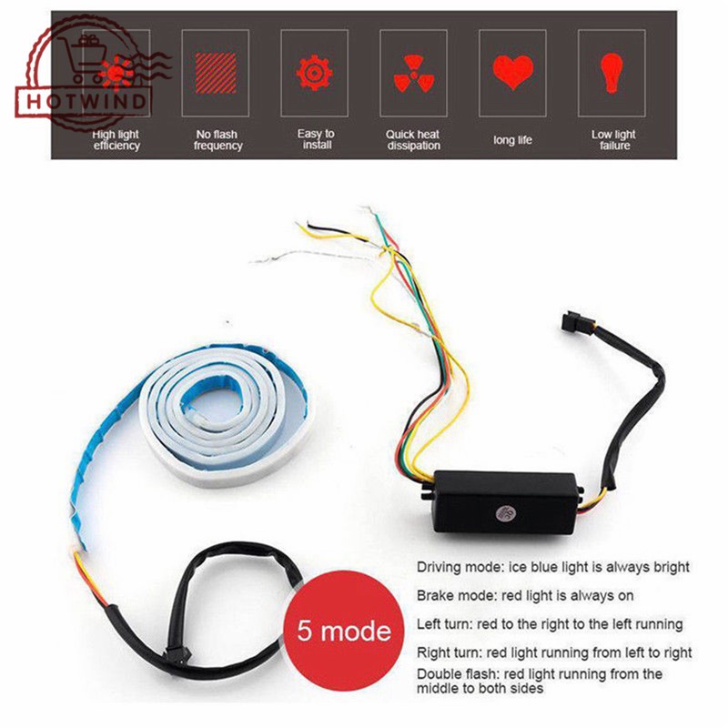 Dải đèn LED 36 12V 4 màu 1.2m đa năng cho ô tô