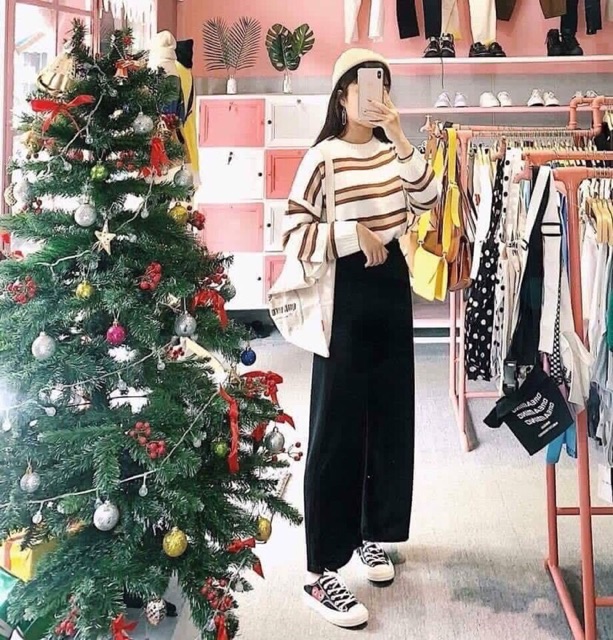 Quần ống rộng cạp cao khóa trước chất tuyết mưa loại đẹp | BigBuy360 - bigbuy360.vn