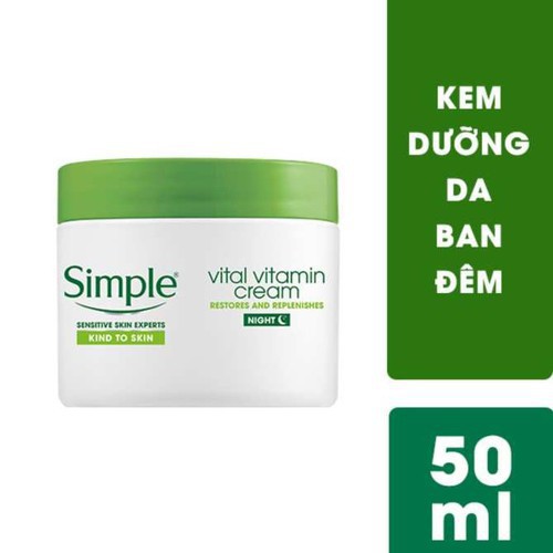 Kem Dưỡng Ẩm Ban Đêm Simple Kind To Skin Vital Vitamin 50ml