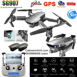 Flycam sg907 camera 4k xoay 90 độ có gps bay 500m tự bay về & wifi 5ghz pin nâng cấp 1600mah