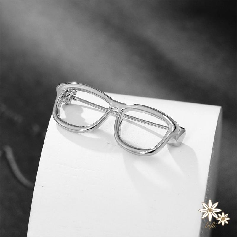 1 Ghim Cài Áo Hình Mắt Kính Bằng Hợp Kim Đơn Giản Thời Trang Dành Cho Cặp Đôi Joyeria Acero Inoxidable Mujer