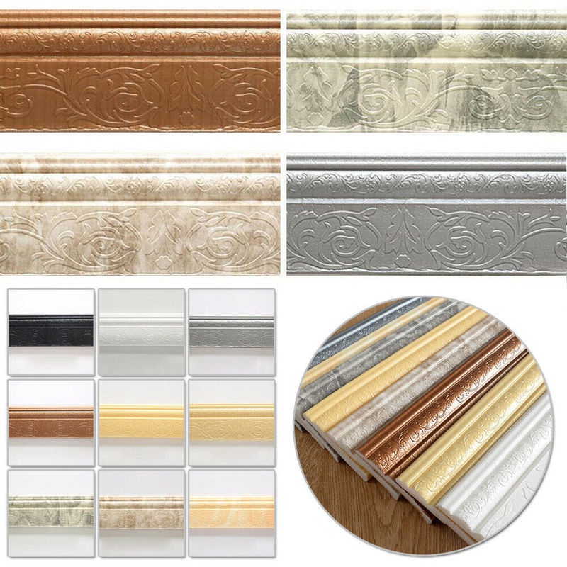 Miếng Dán Tường Trang Trí Nội Thất Tự Dính Họa Tiết 3D Chống Thấm Nước 230*10CM