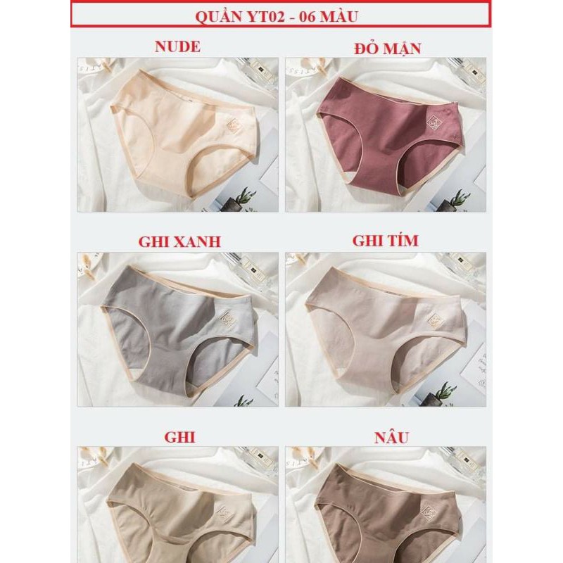 Quần lót cotton cao cấp 02, quần chip kháng khuẩn thấm hút mồ hôi, quần chip cạp trung không đường viền | BigBuy360 - bigbuy360.vn
