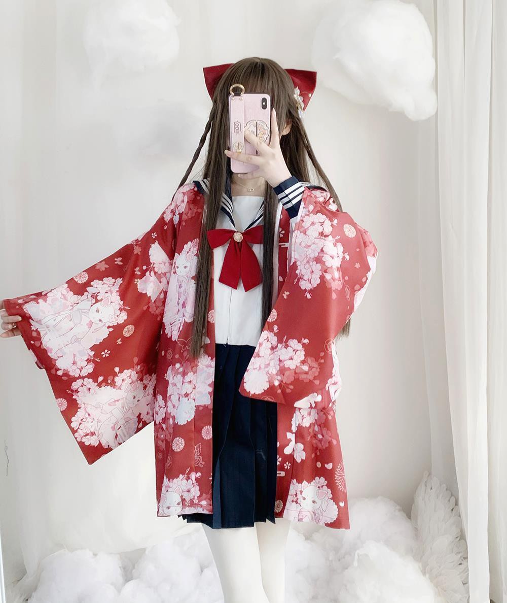 Áo Khoác Chống Nắng Phối Lông Vũ Phong Cách Lolita Nhật Bản Cho Bé Gái 2021