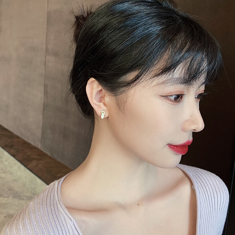 Bông Tai Mạ Bạc 925 Đính Đá Zircon Xinh Xắn Thời Trang