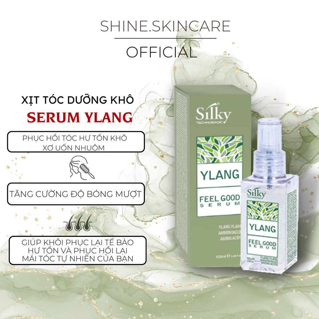 Tinh dầu dưỡng tóc thảo dược chăm sóc bóng mượt serum tinh chất dược liệu phục hồi hư tổn khô xơ chẻ ngọn Silky Ylang
