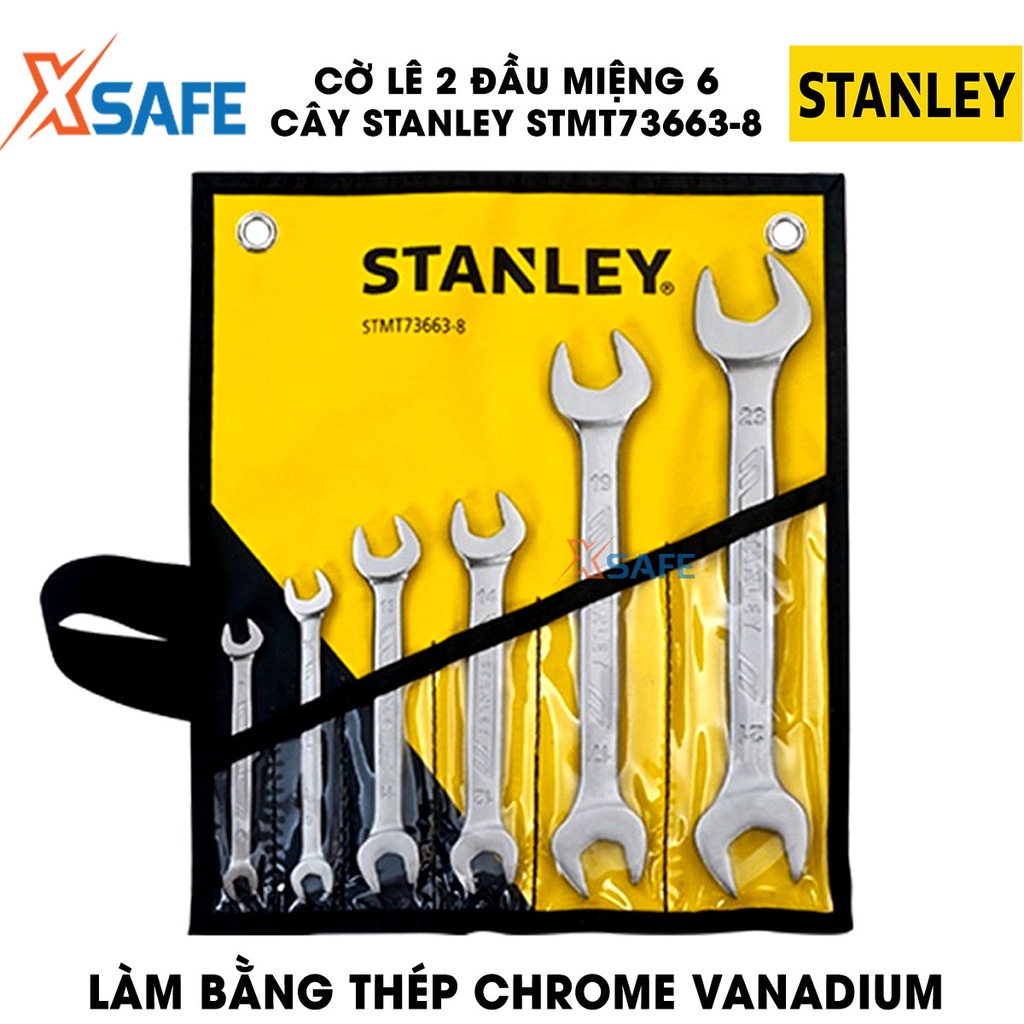 Bộ cờ lê 2 đầu miệng STANLEY STMT73663-8 6-23MM, thép chrome vanadium, dùng lắp ráp, sửa chữa, bảo trì - Chính hãng