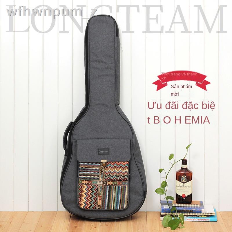 ❦ ▧ (Giá Hủy Diệt)Túi đàn guitar đôi vai đựng piano dày 40 inch, 41 inch ba lô cộng với bằng bông acoustic dân gian bảo