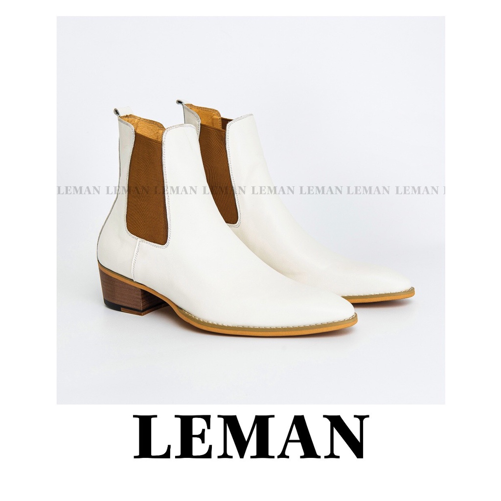 [ HÀNG CAO CẤP ] GIÀY CHELSEA BOOTS SƠN TÙNG MTP  NAM DA THẬT 100% - LEMAN - MÀU BE HOT TREND-TĂNG CHIỀU CAO 5CM | BigBuy360 - bigbuy360.vn