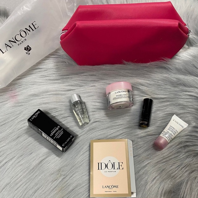 Set Lancome mini 7 món màu hồng