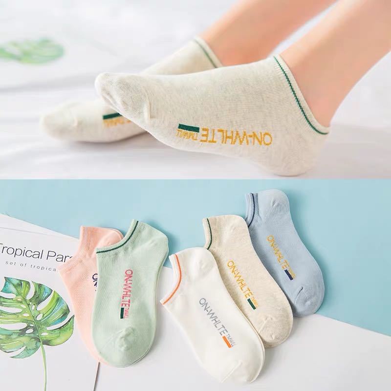 Free Size Hot New High Quality Random Color 10 Pairs Cotton Short Socks Unisex Women Cartoon Cute Fashion Korean Ins Style Breathable Ankle Socks