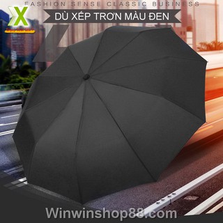 Dù xếp trơn màu đen - Winz.vn