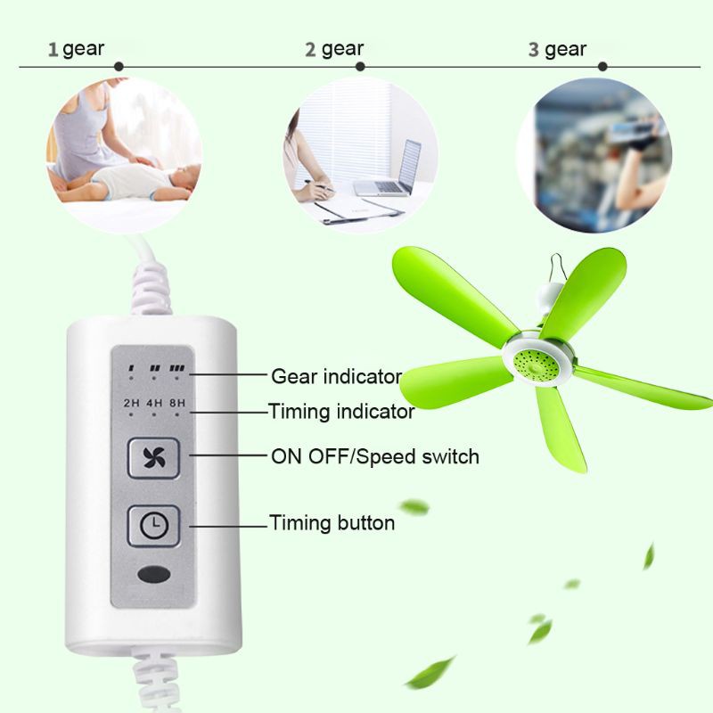 Quạt trần điều khiển từ xa 5W 3 tốc độ có phụ kiện