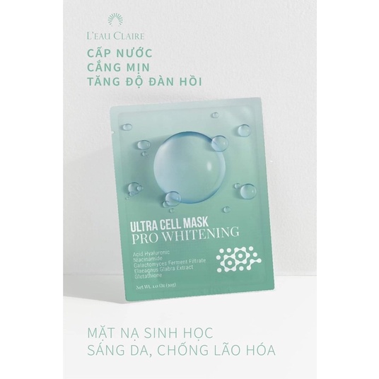 1 Miếng Mặt Nạ Cấp Ẩm Trắng Da Hàn Quốc Chính Hãng LEAU CLAIRE 30g
