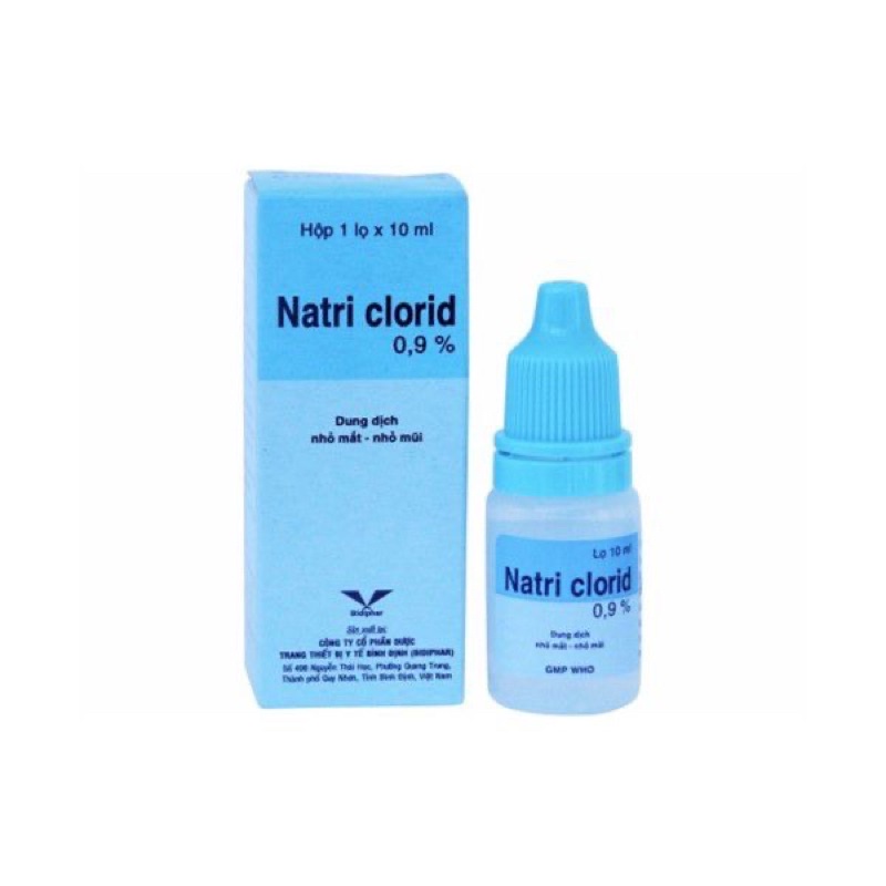 Natri clorid 0,9% nước muối sinh lý rửa mắt làm sạch mắt, rửa mũi