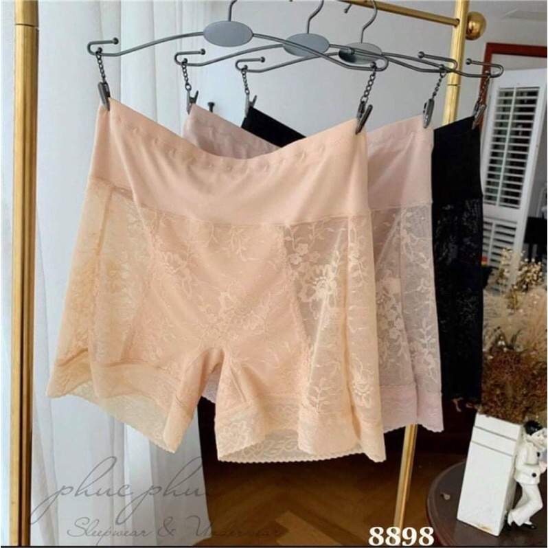 Quần lót nữ dáng đùi cotton phối ren sexy, cạp cao gen mỡ bụng dưới- nâng mông căng tròn cho nàng tự tin diện đồ body