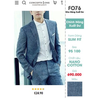Áo Blazer Nam Hàn Quốc Kiểu Dáng Slim Fit Xanh FO76 Kho Hàng Xuất Dư