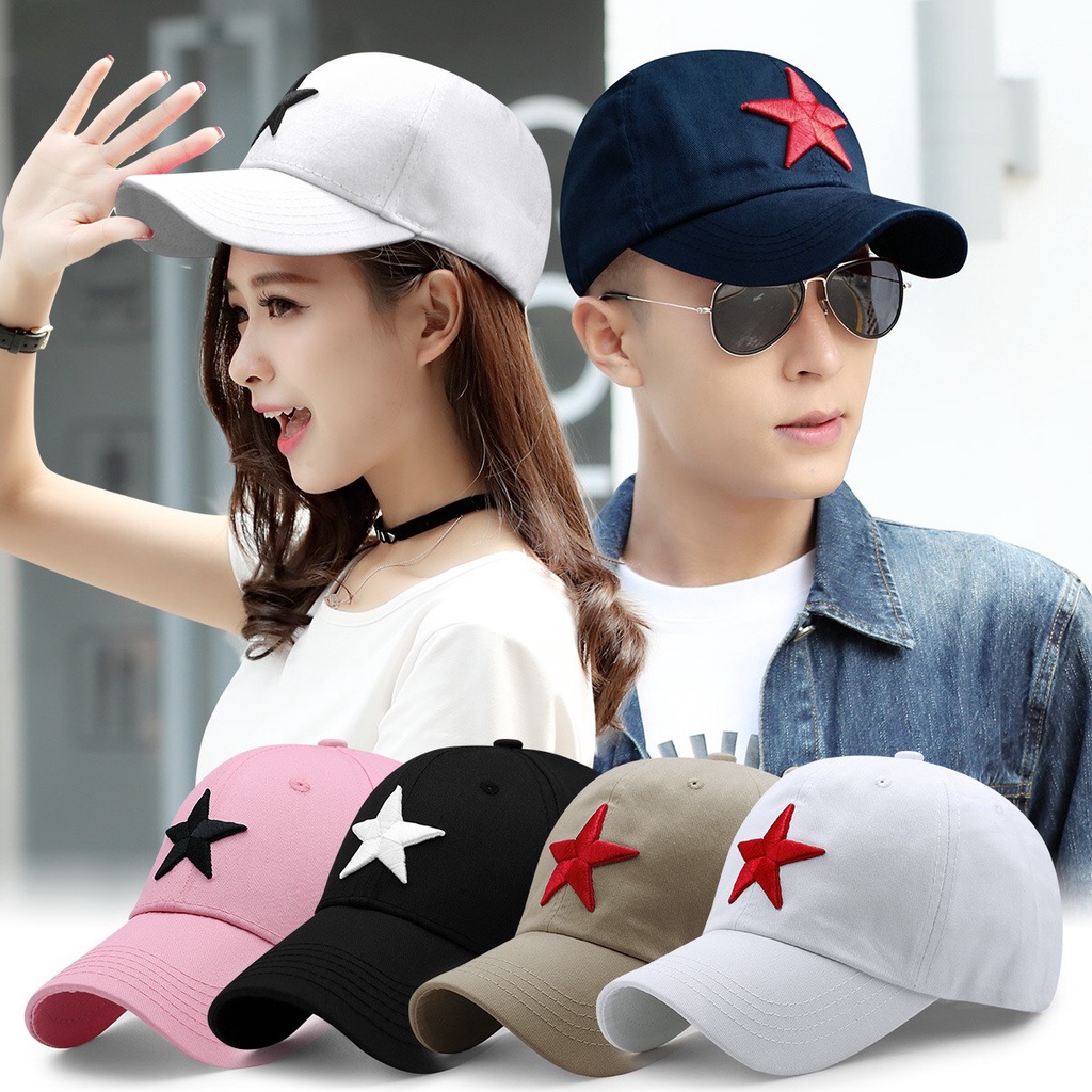 Mũ Nón Lưỡi Trai Họa Tiết Thêu Hình Ngôi Sao Cá Tính