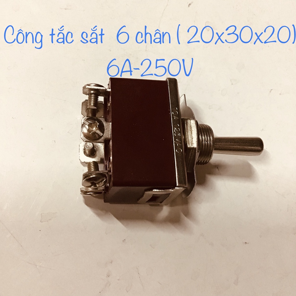Công tắc 6 chân thân sắt vỏ nâu ON - OFF