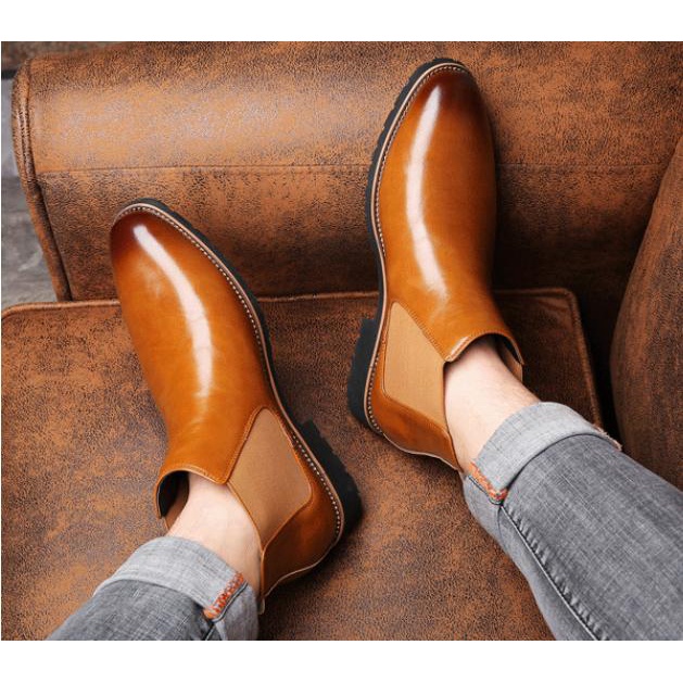 Giày Boot Nam - Chelsea Boots Nam LEMENT Nâu GN363